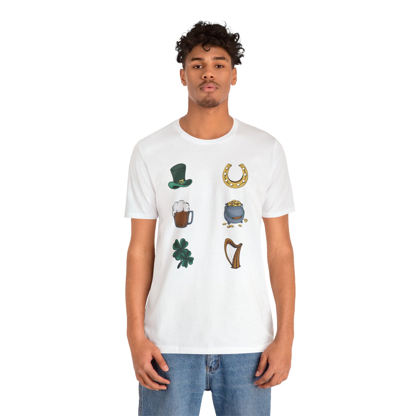 Camiseta unisex de algodón con estampados de la suerte