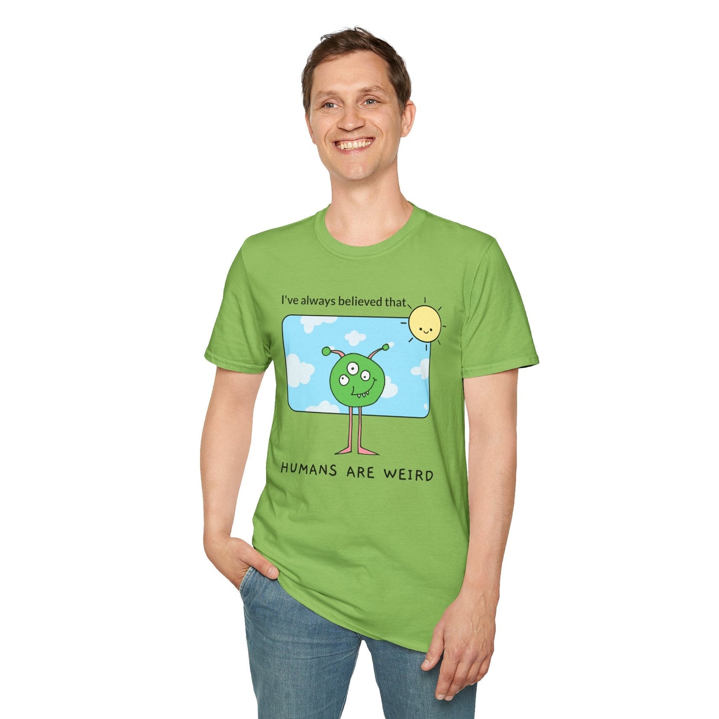 Alien Cartoon Humans Are Weird TShirt