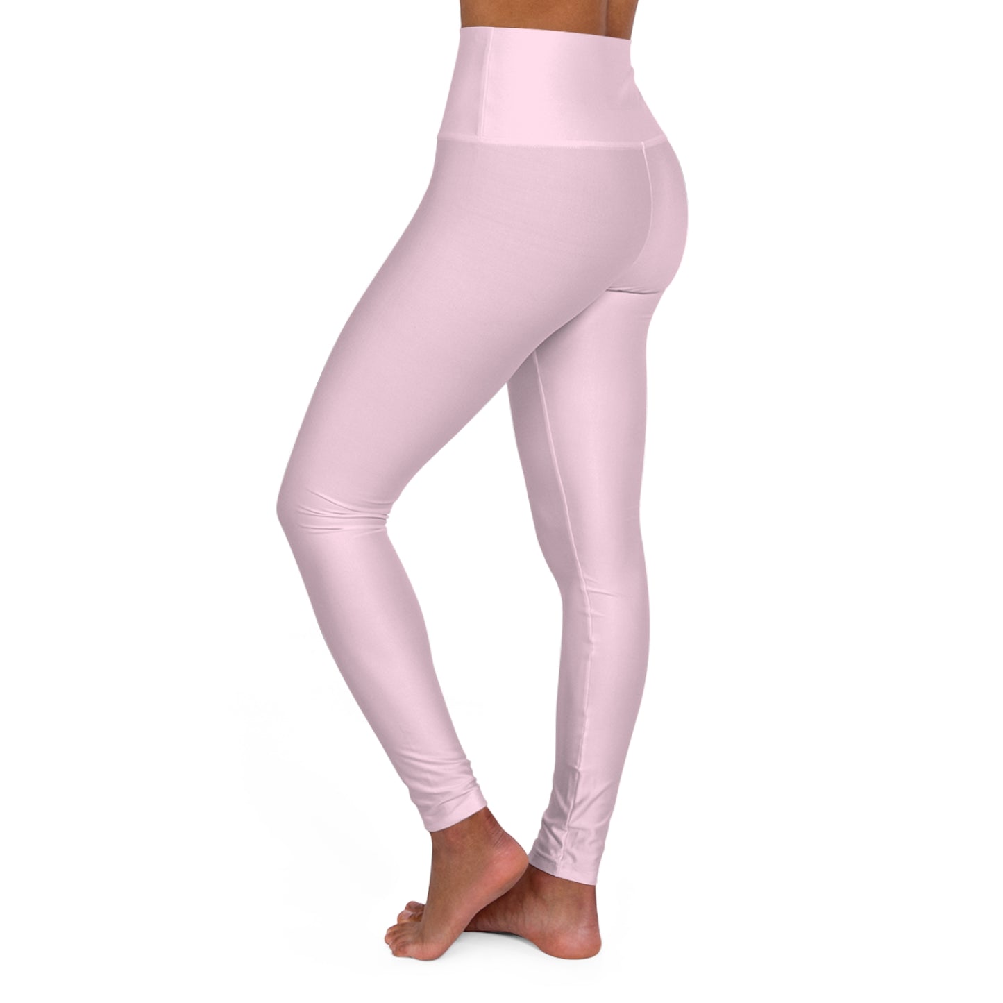 High-Waist Petal Frost Pink Yoga Leggings Women's Seamless Poly-Span Stretchy Light Pink Activewear