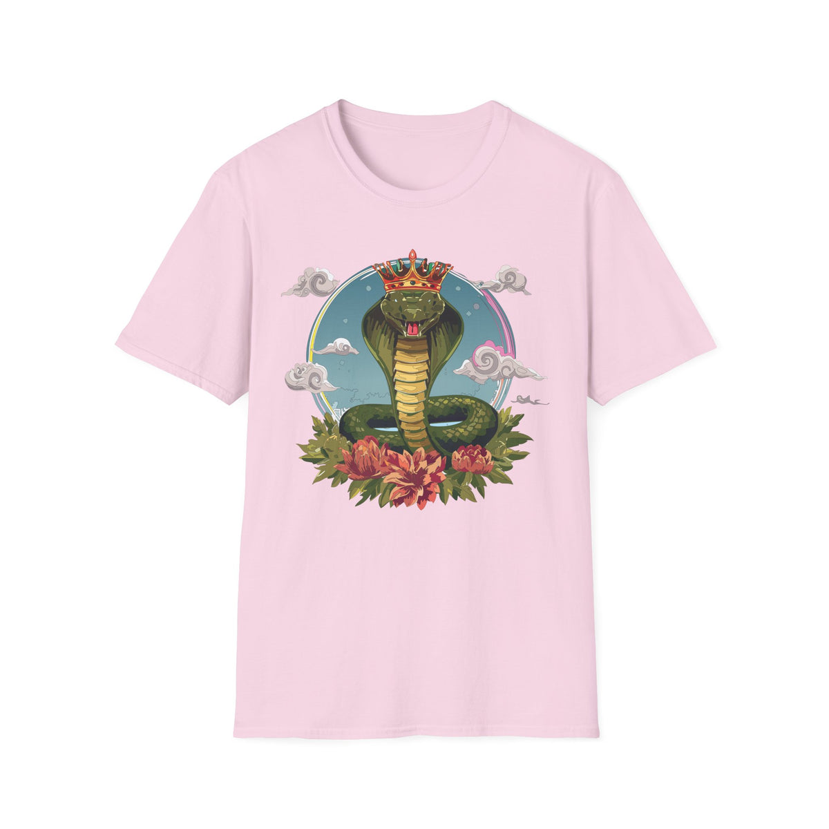 Crowned King Cobra T-Shirt | Snake Illustration, Regal Reptile Art