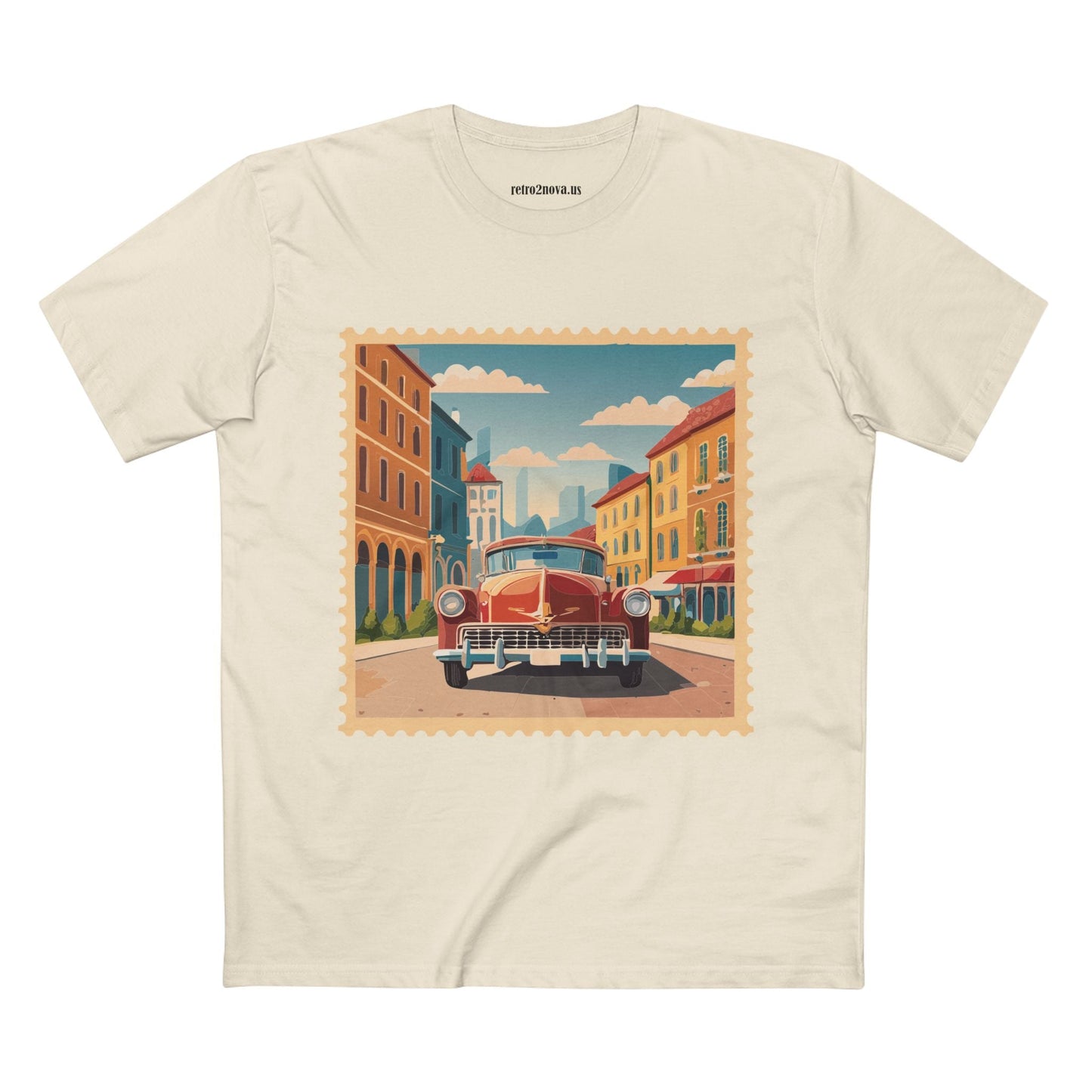 Postage Stamp Shirt Unisex Tee Original Art By Retro2Nova Premium Cotton Staple Tee