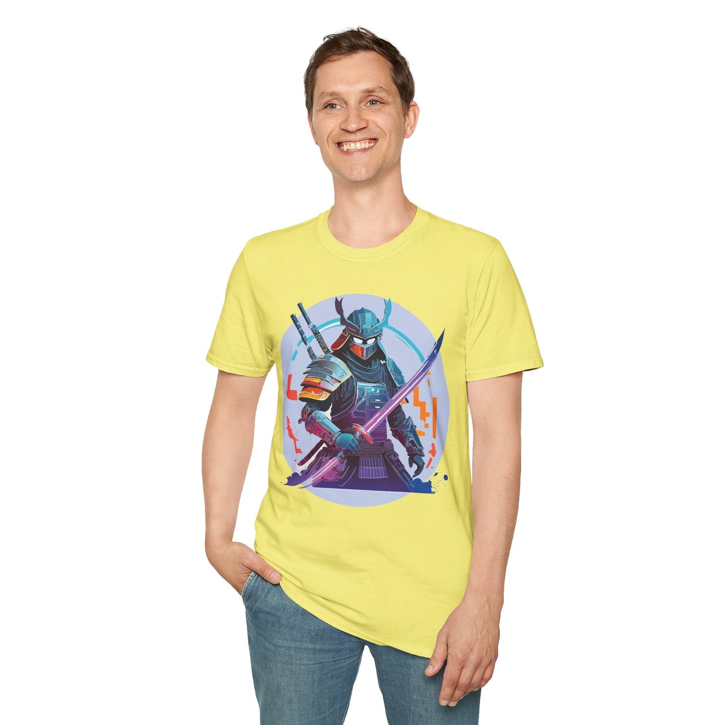Samurai Shirt Unisex Softstyle Tee 100 Percent Ring Spun Cotton Light 4.5 Oz Graphic Gildan 64000