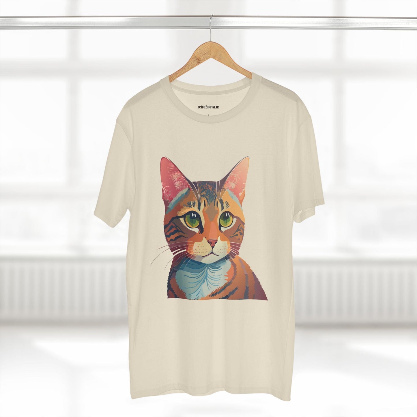 Retro2Nova Cat Art Tee Unisex Premium Cotton Shirt With Original Artwork Design Soft Breathable Comfort Everyday Wear