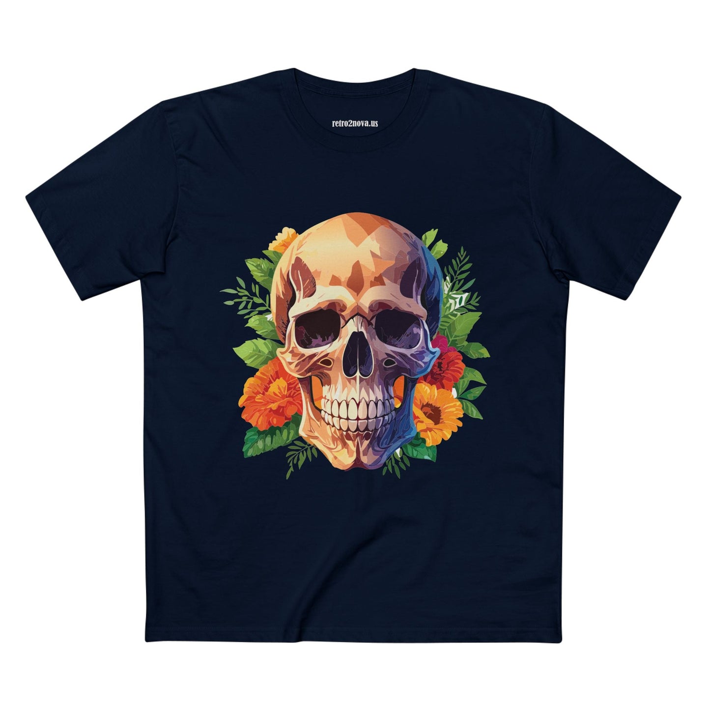Skull Shirt Unisex Skeleton Tee Premium Cotton With Original Art Design From Retro2Nova Collection