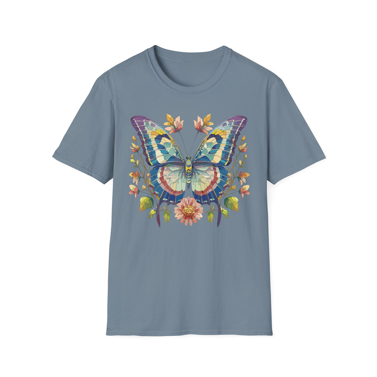 Colorful Watercolor Butterfly T-Shirt | Floral Wings Boho Nature Graphic Tee Unisex 100 Cotton Gildan T-Shirt