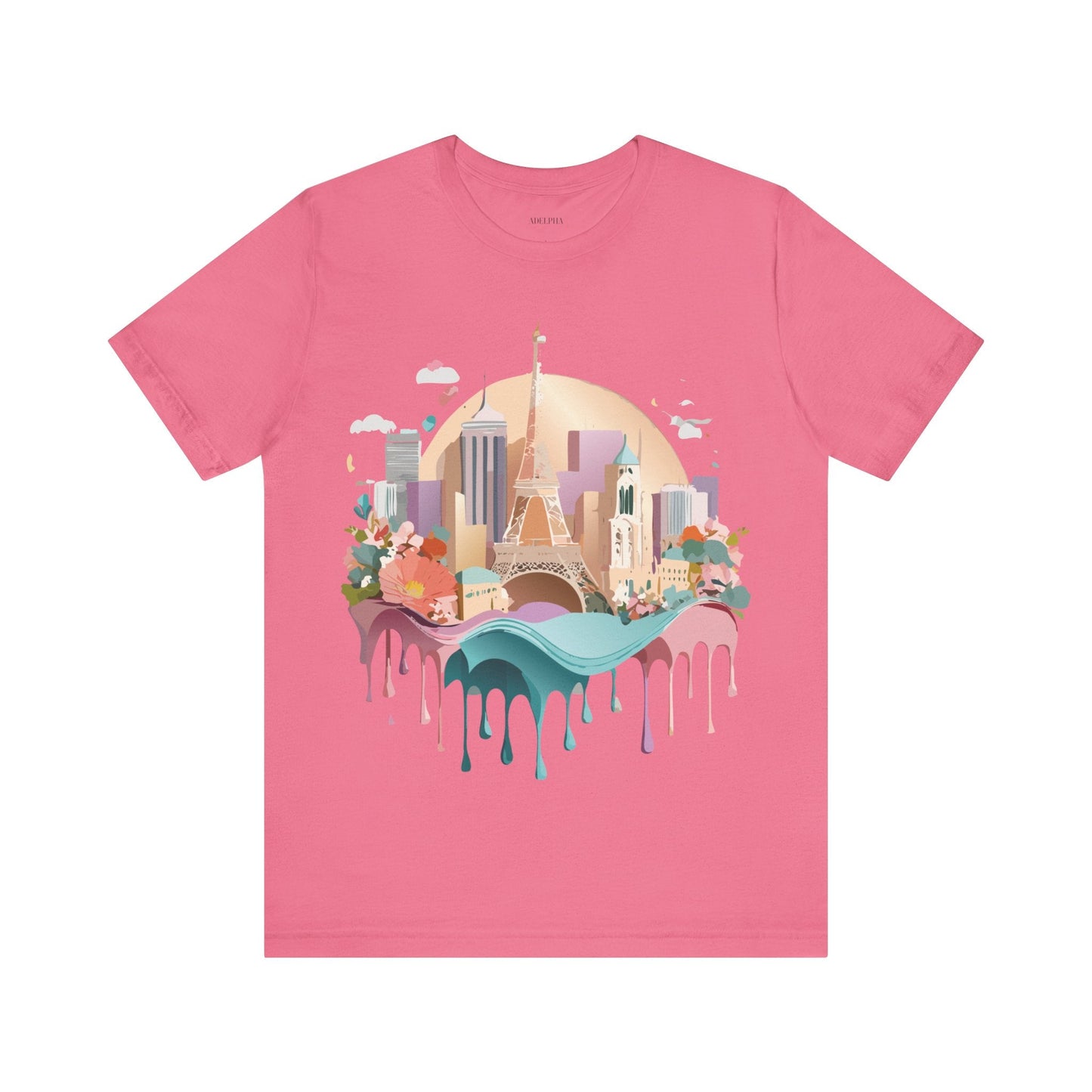 Tourist Shirt With Paris Graphic Tee Unisex Jersey Short Sleeve Art Design Adelpha Vintage Inspired