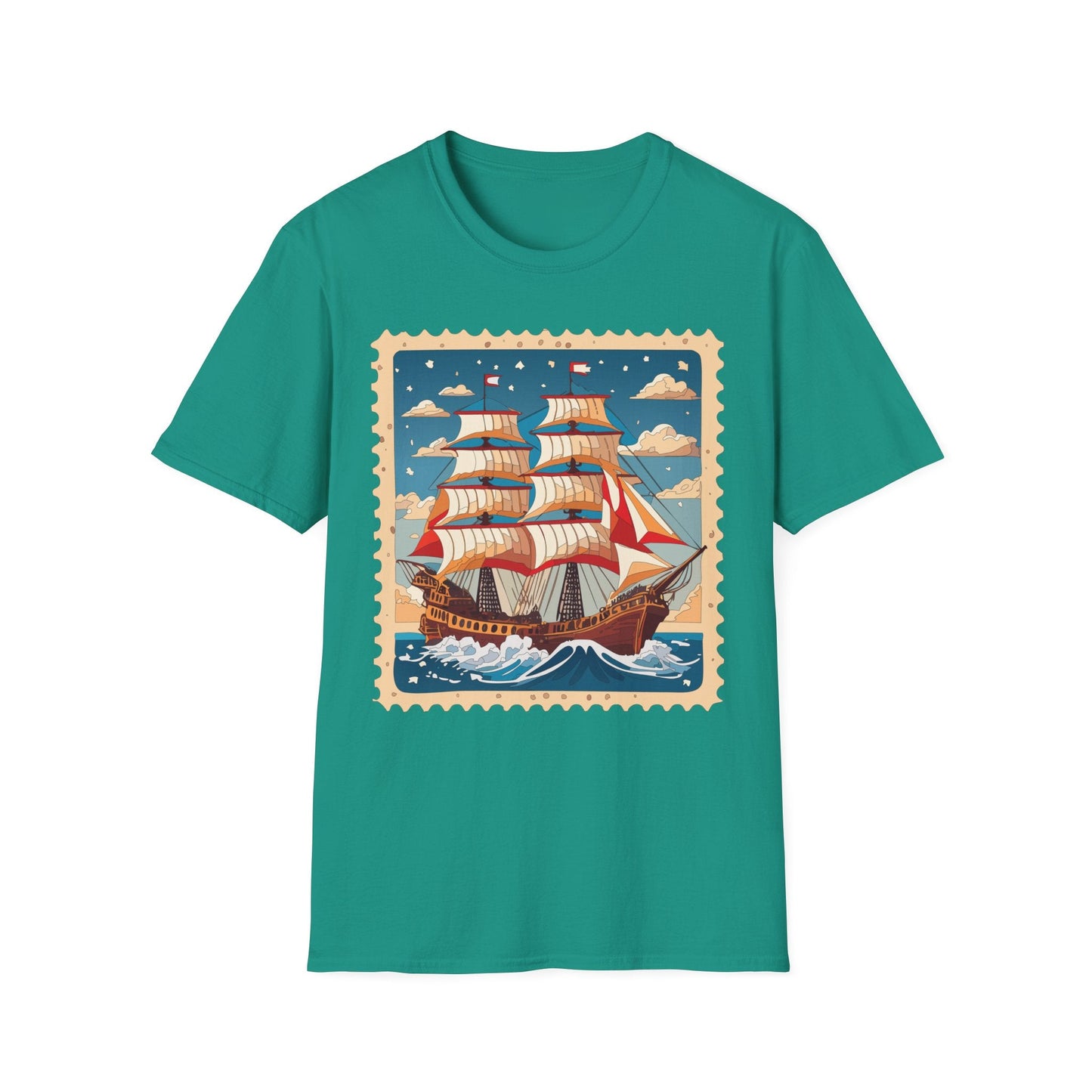 Ship T Shirt Unisex Frigate Vessel Tee Gildan Softstyle 64000 100 Percent Ring Spun Cotton