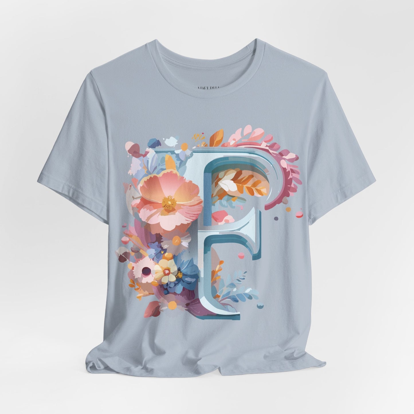 Letter F Shirt Unisex Graphic Tee Jersey Short Sleeve by Adelpha Vintage Inspired Art Design