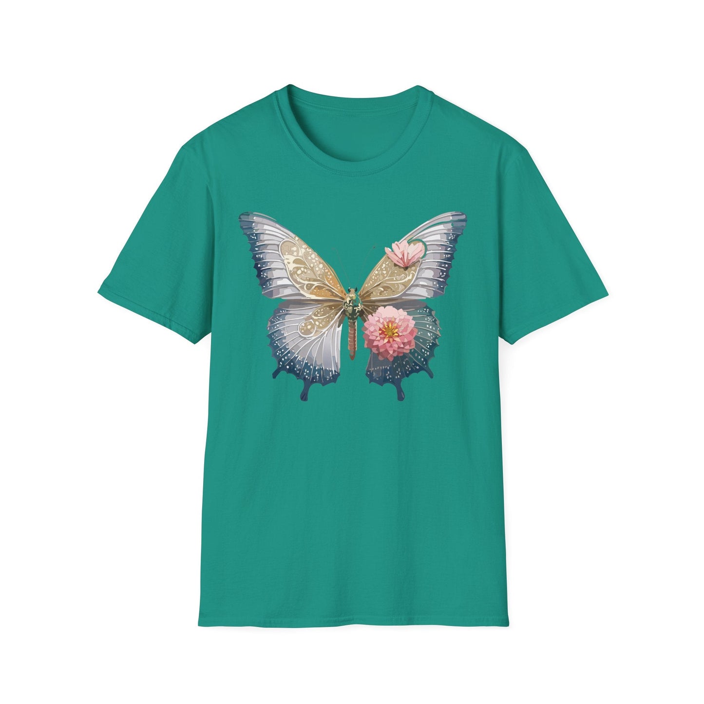 Unisex Monarch Butterfly T Shirt Softstyle Gildan 64000 100 Percent Ring Spun Cotton Tee