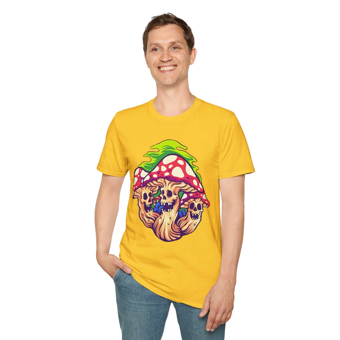 Mashroom Tee Shirt Unisex Softstyle Gildan 64000 Cotton With Funny Mashroom Design