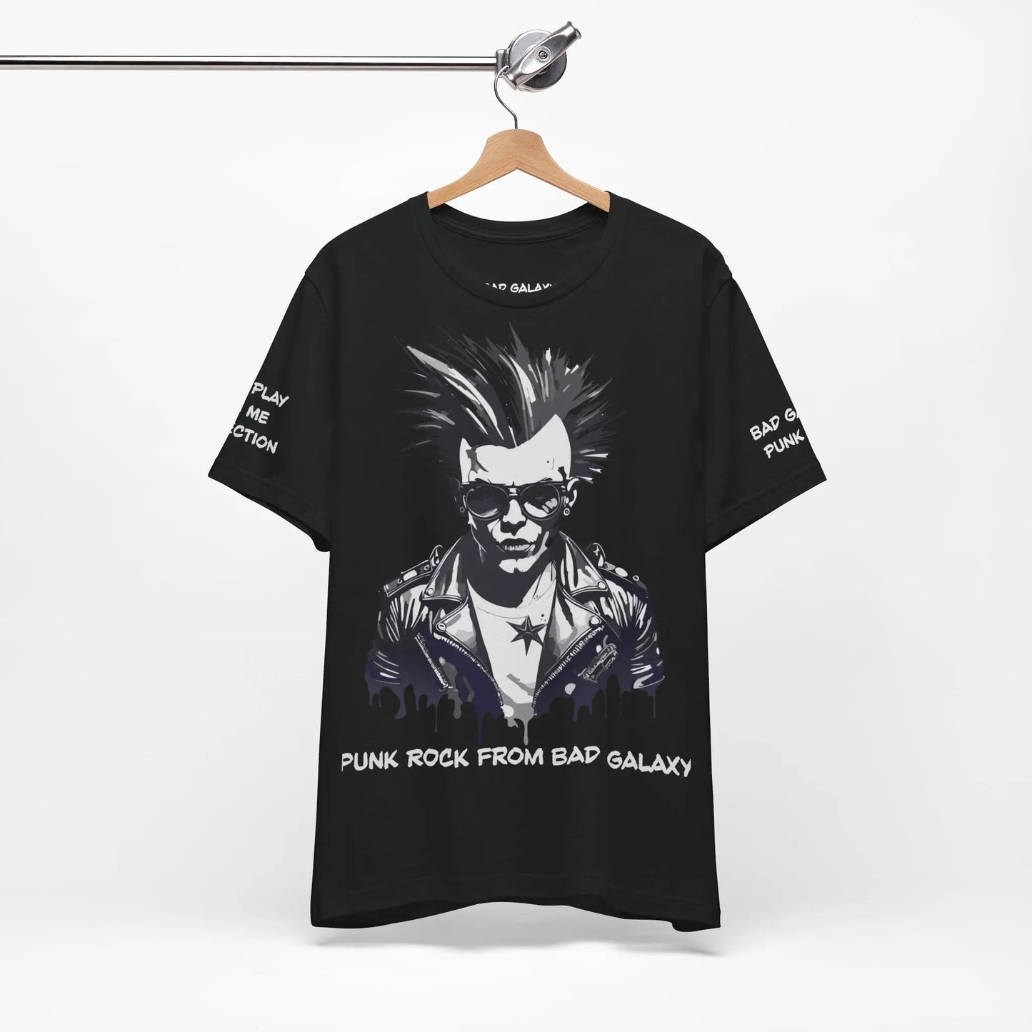 Bad Galaxy Punk Rock Tee Shirt Lightweight Fabric Made To Order 100 Percent Cotton Eco Friendly Inks