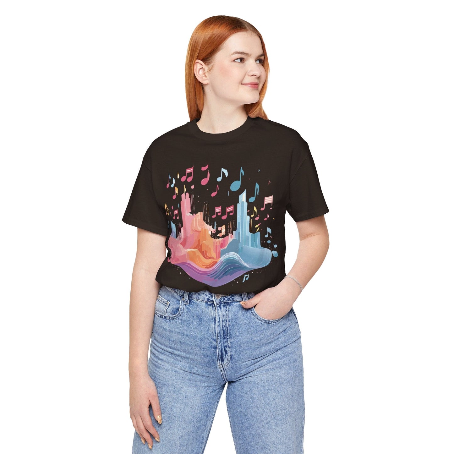 Music Graphic Unisex 100 Cotton Vintage Art with Musical Elements Tee 23