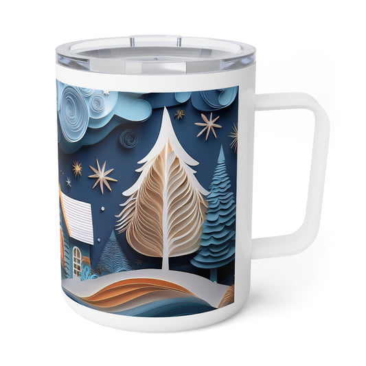 6 Art Design Insulated Coffee Mug Clear Lid 10oz Insulated Coffee Mug 10oz