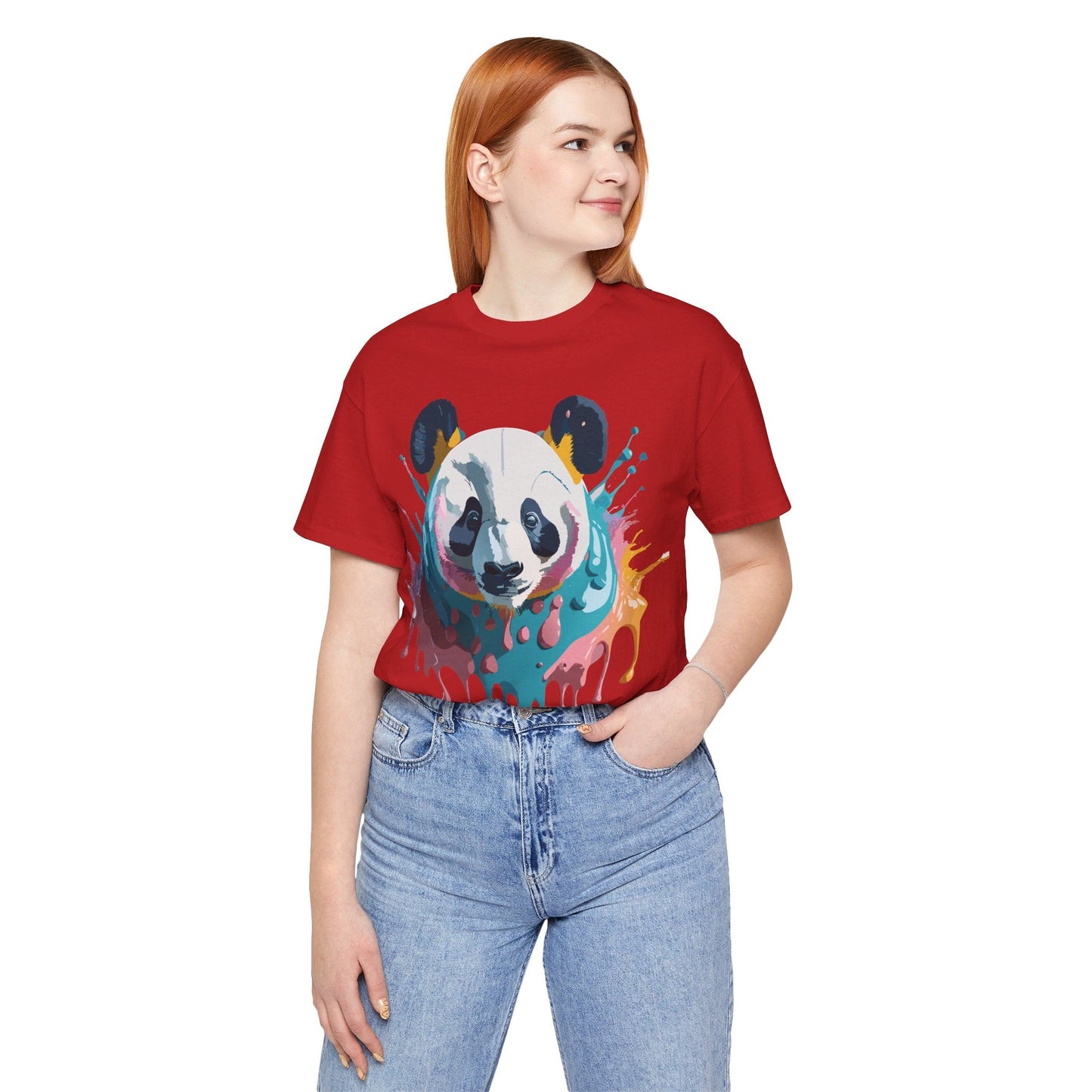 Panda Graphic Tee Unisex Short Sleeve Art Design By Adelpha Vintage Inspired Shirt
