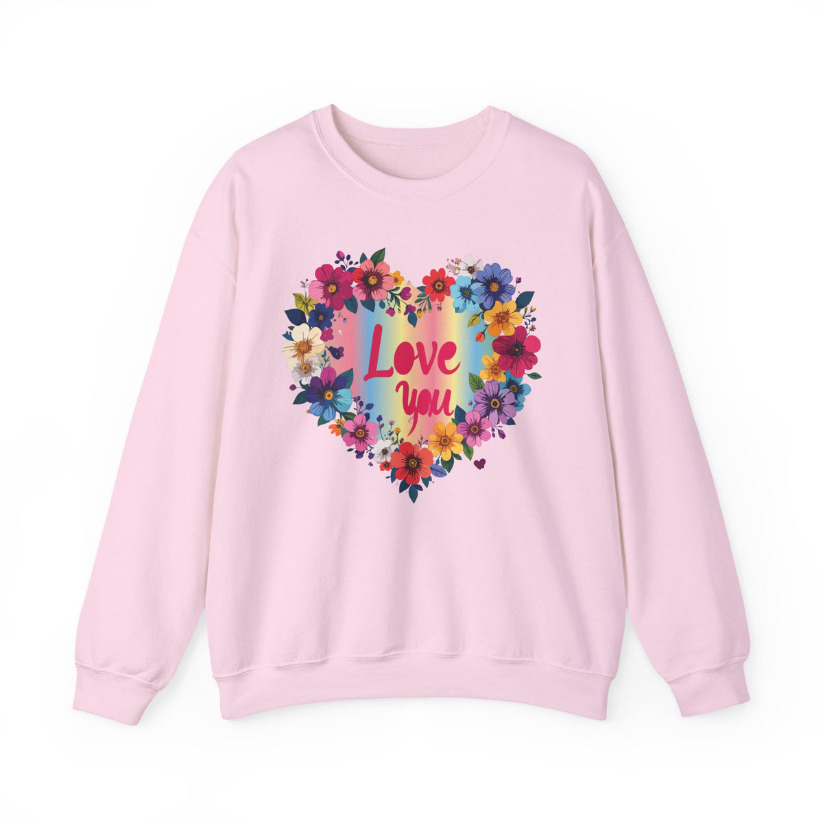 Floral Love Graphic Valentine's Day Sweatshirt Unisex 50/50 Cotton-Poly Sweatshirt w66
