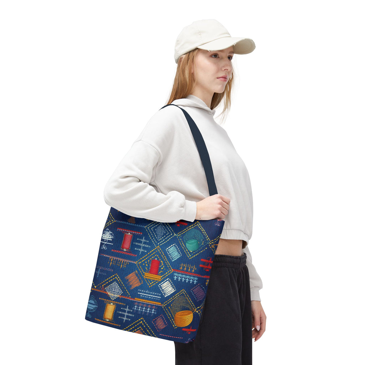 Diwali Graphic Denim Fabric Imitation Print Unisex Canvas Bag Poly Spun 3 Sizes Tote Bag 205-23
