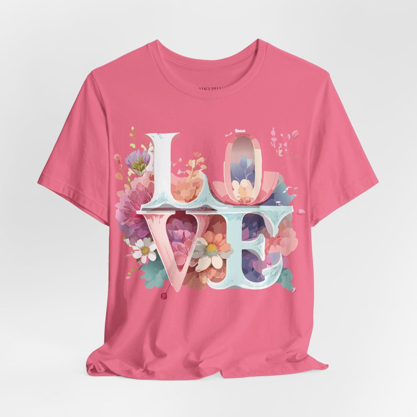 Valentine Day Graphic Unisex 100 Cotton Vintage Artwork with Love and Flower Design Tee 59