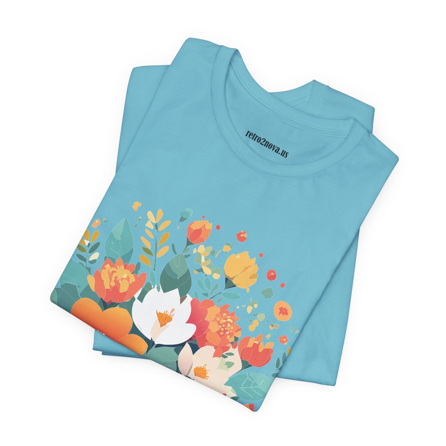 Floral Flowers Shirt Unisex Lightweight Breathable Jersey Tee Floral Pattern Short Sleeve