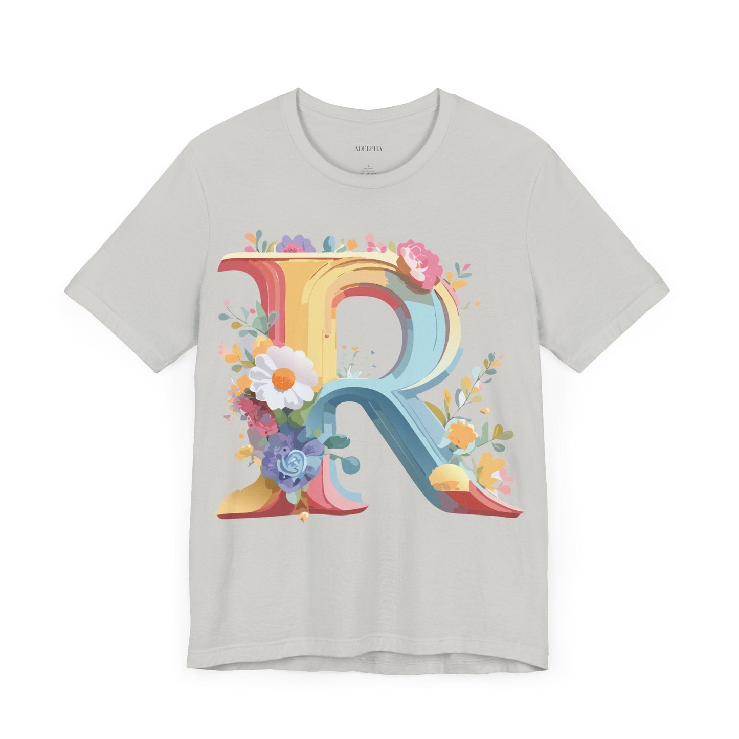 Adelpha Letter R Graphic Tee Unisex Short Sleeve Vintage Style Art Design Artwork Premium Fit