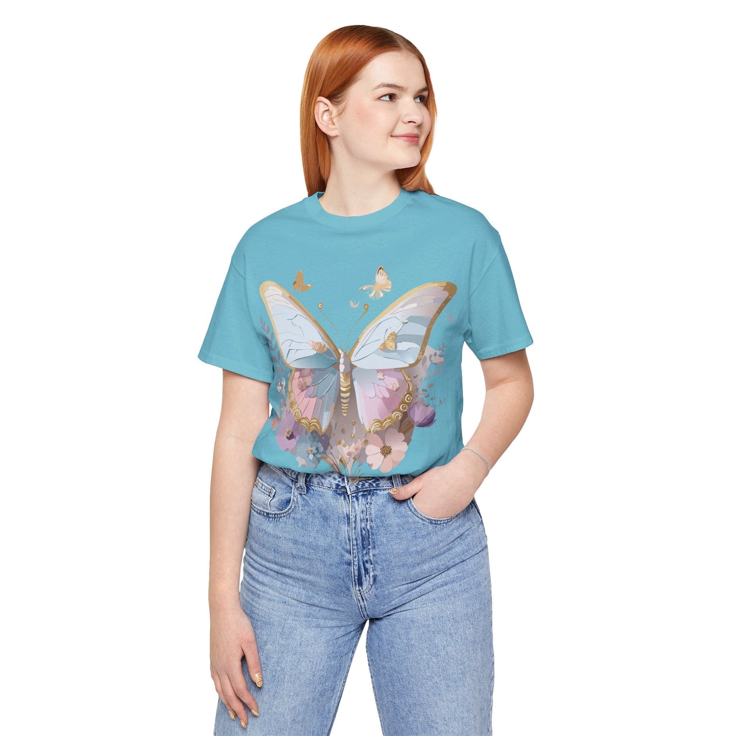 Unisex Graphic Tee Featuring Adelpha Artwork Vintage Butterfly Inspired Short Sleeve