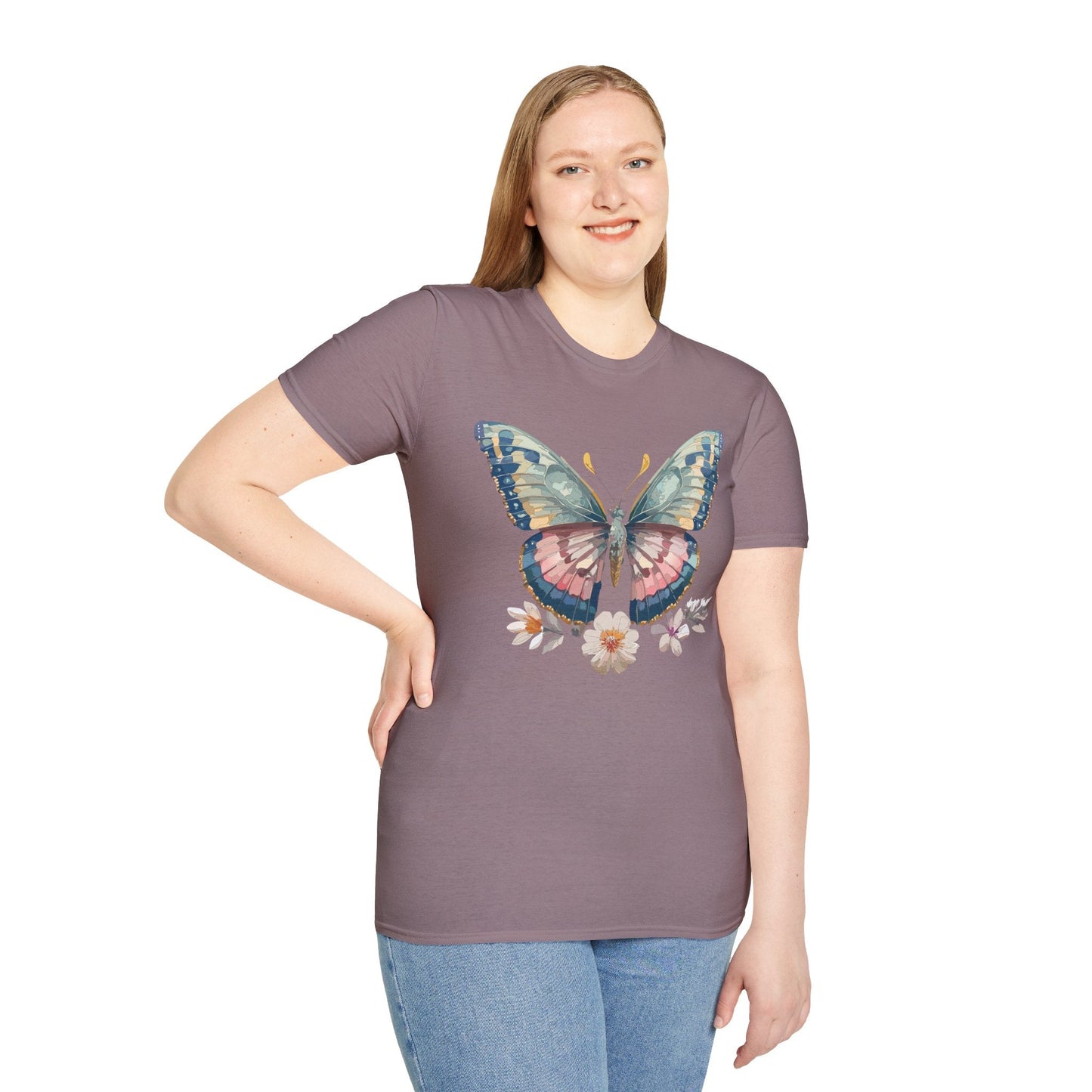 Butterfly Shirt Unisex Monarch Design Gildan Softstyle 64000 Ring Spun Cotton Tee
