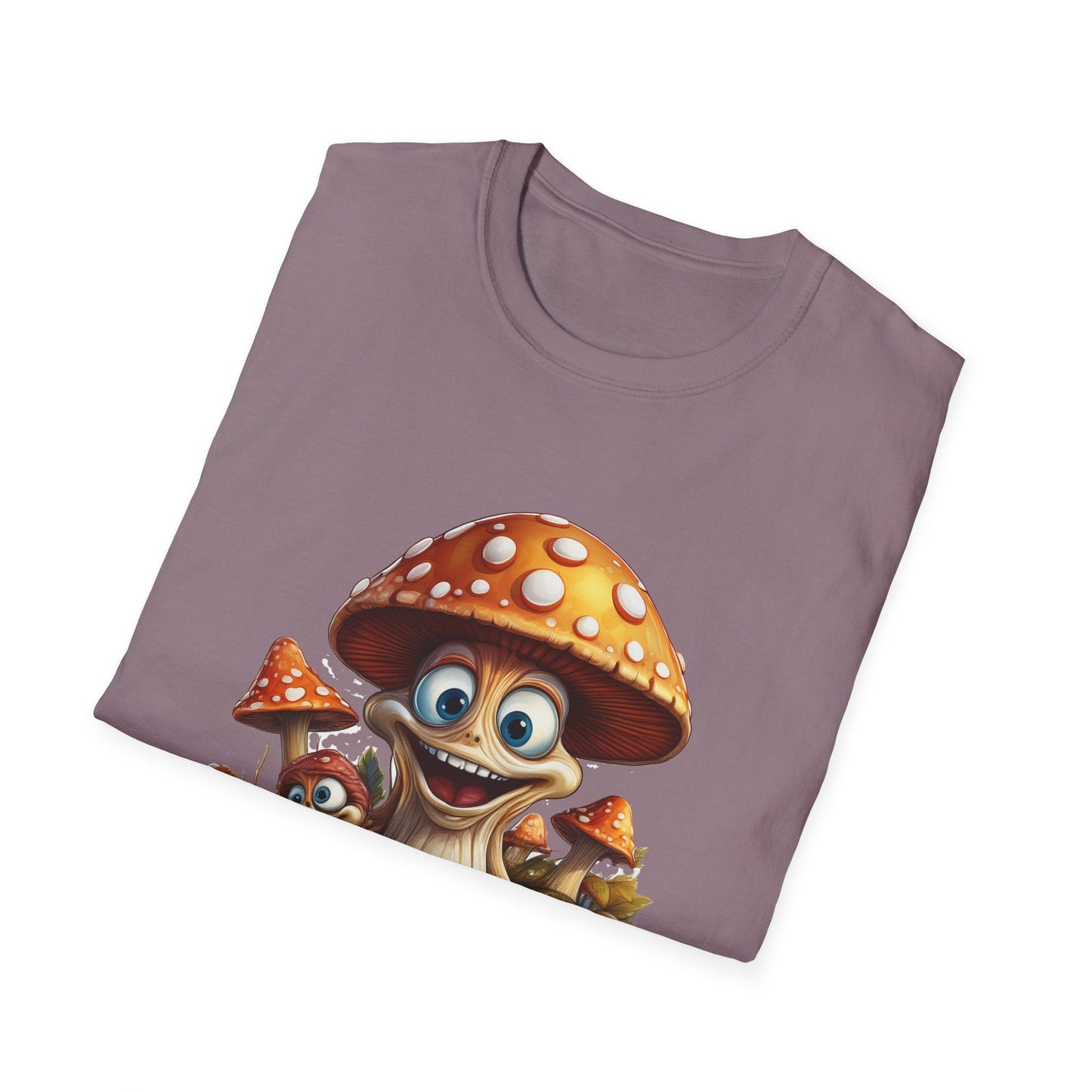 Funny Mashroom Graphic Unisex Softstyle Cotton With Cartoon Illustration Design 16