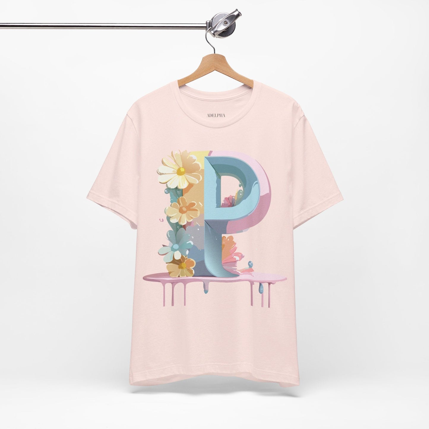 Adelpha Letter P Graphic T Shirt Unisex Vintage Inspired Art Tee for Everyday Style