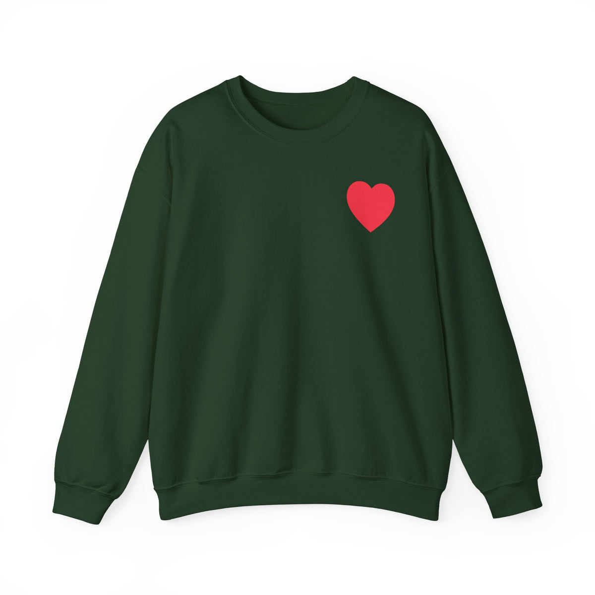 Small Red Heart Graphic Valentine's Day Sweatshirt Unisex 50/50 Cotton-Poly Sweatshirt w79