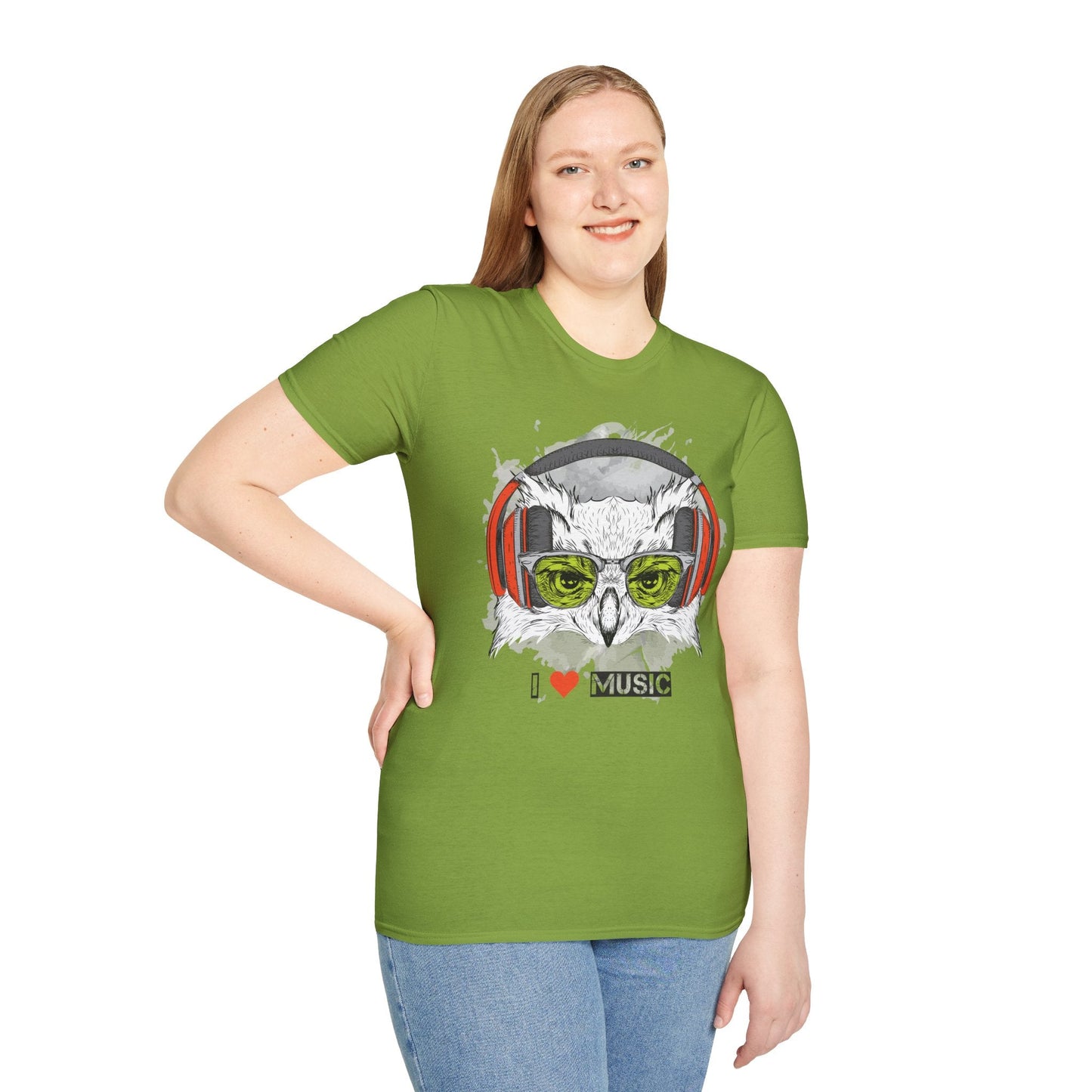 I Love Music Animals Shirt Unisex Tee With Headphones Graphic Design For Music Lovers