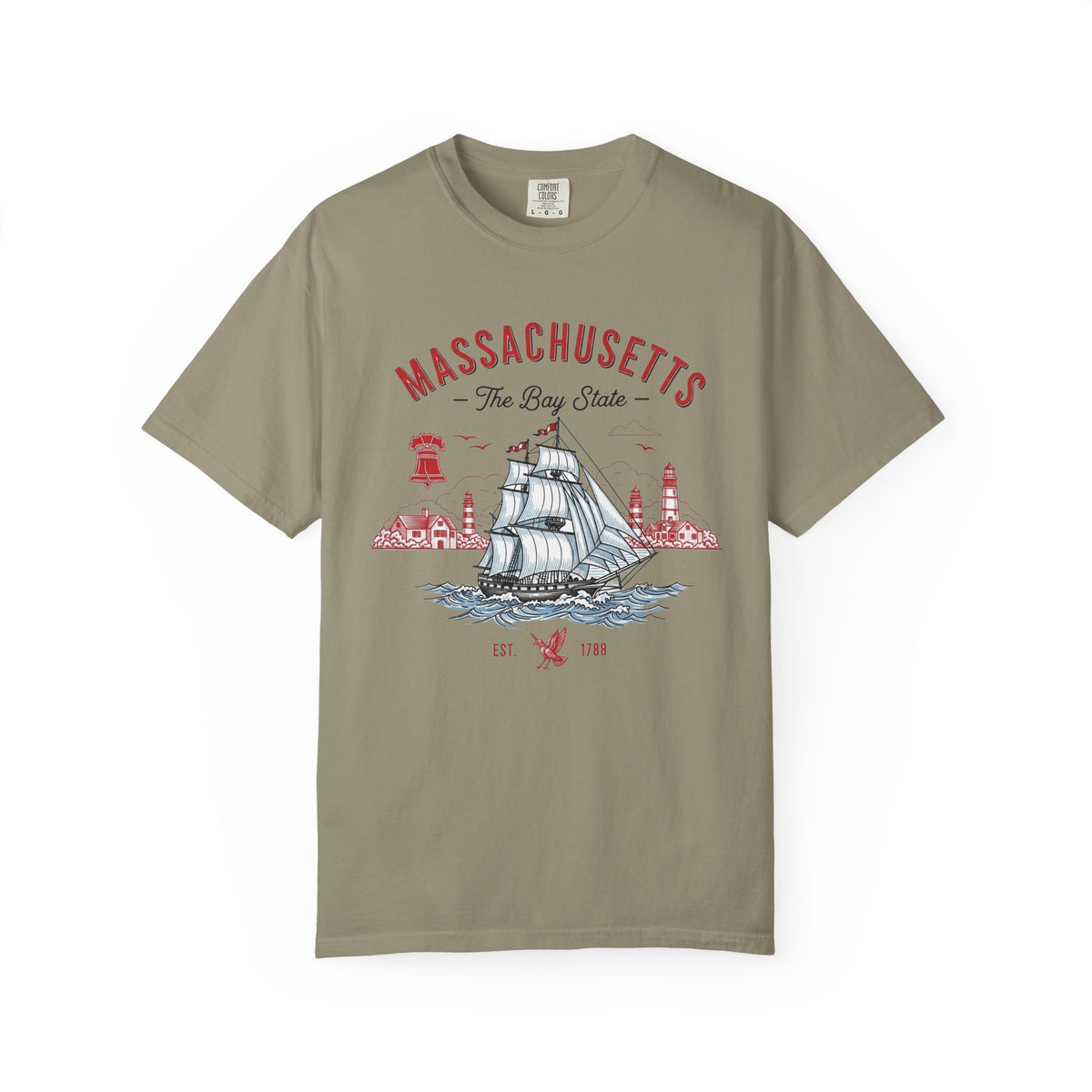Massachusetts State Vintage Travel Tourist Graphic Tee Unisex 100 Cotton Comfort Colors T-Shirt