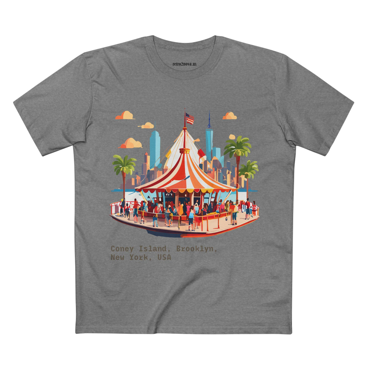 Coney Island Carousel T-Shirt | Brooklyn New York Illustration