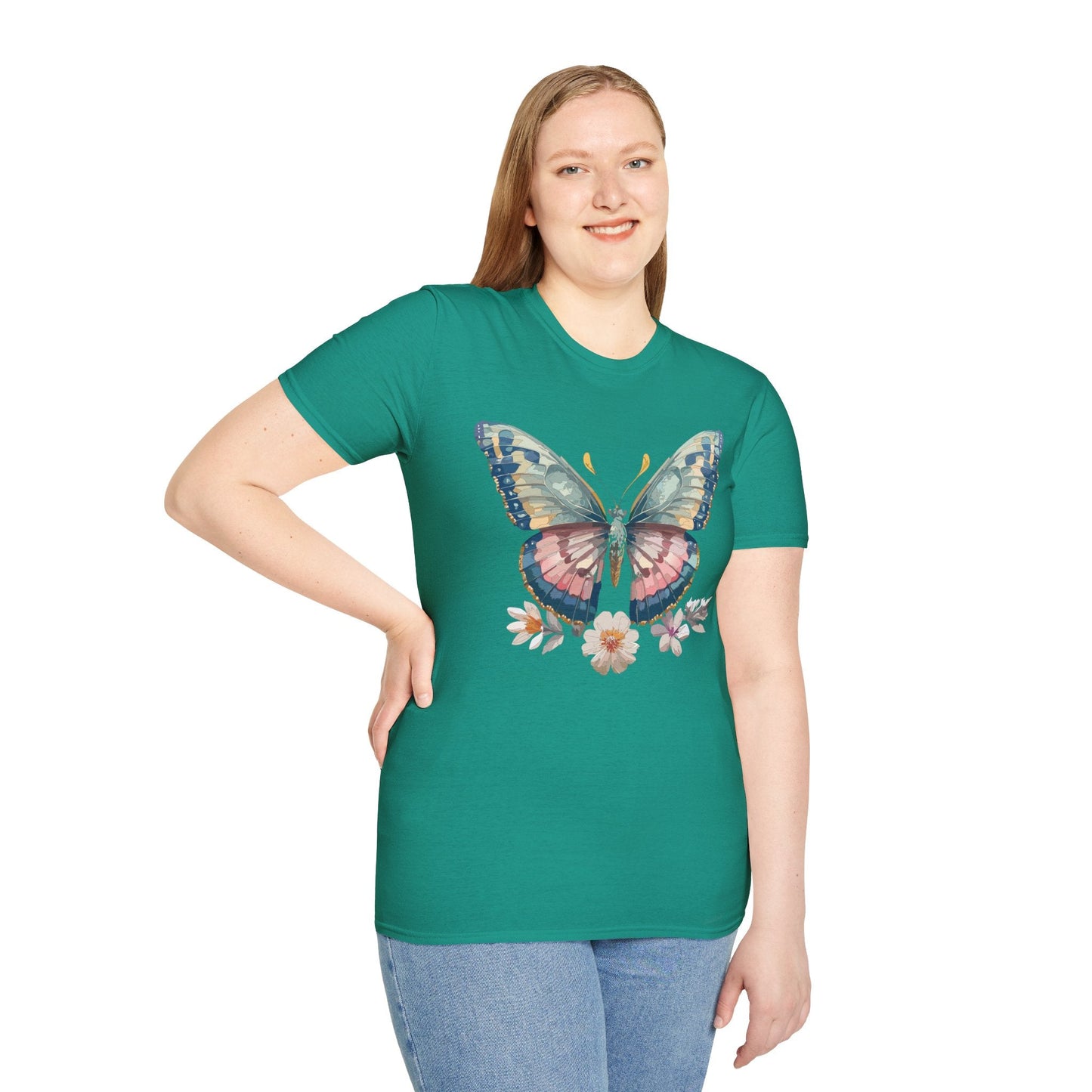 Butterfly Shirt Unisex Monarch Design Gildan Softstyle 64000 Ring Spun Cotton Tee