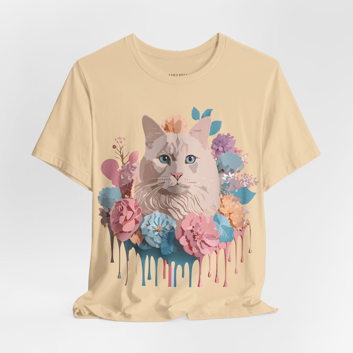 Cat Graphic Tee Unisex Short Sleeve Shirt With Vintage Art Adelpha