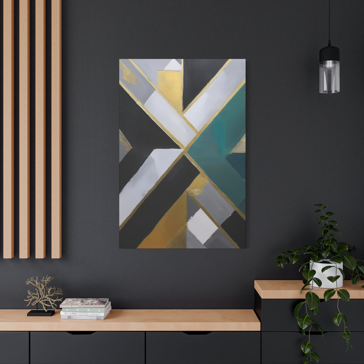 Abstract Geometric Painting Print Canvas 20x24,20x30,24x30 24x32,24x36,30x40 32x48,36x48,40x60 Pine-Wood Inner Frame ABS-76