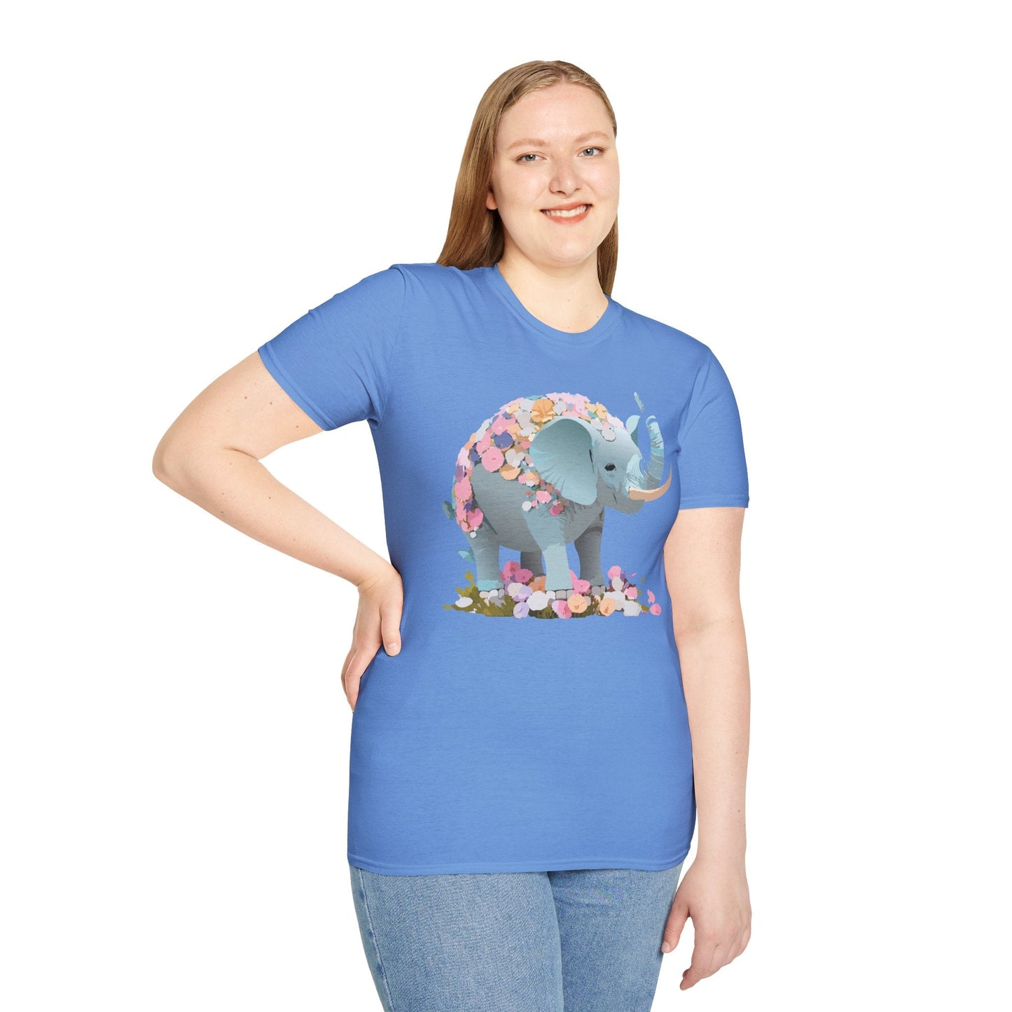 Elephant Graphic T Shirt Gildan Softstyle Unisex Cotton Tee With Elephant Print Design Artwork