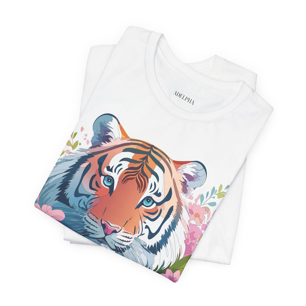 Tiger Graphic Unisex Cotton Bella+Canvas Tee with Art Animal Design e149