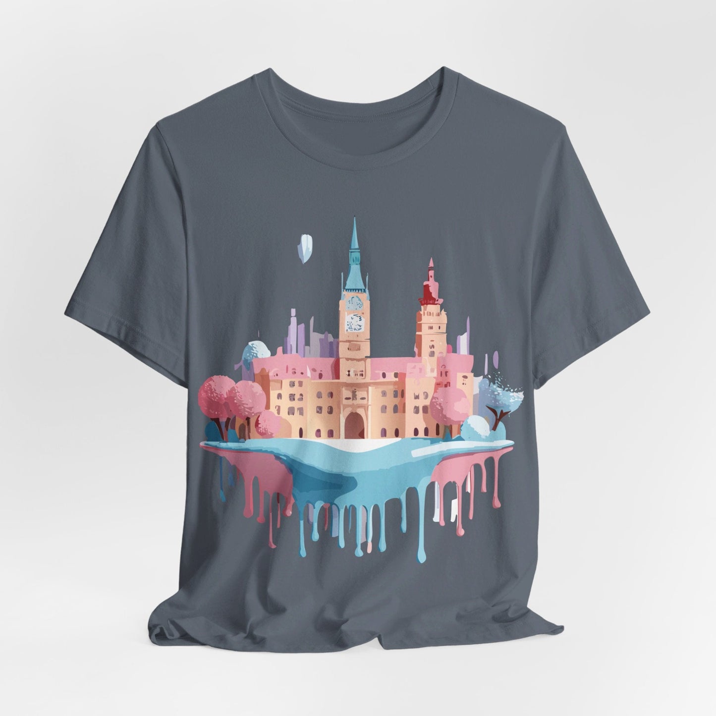 Prague Tourist Shirt Unisex Short Sleeve Graphic Tee Featuring Adelpha Vintage Artwork
