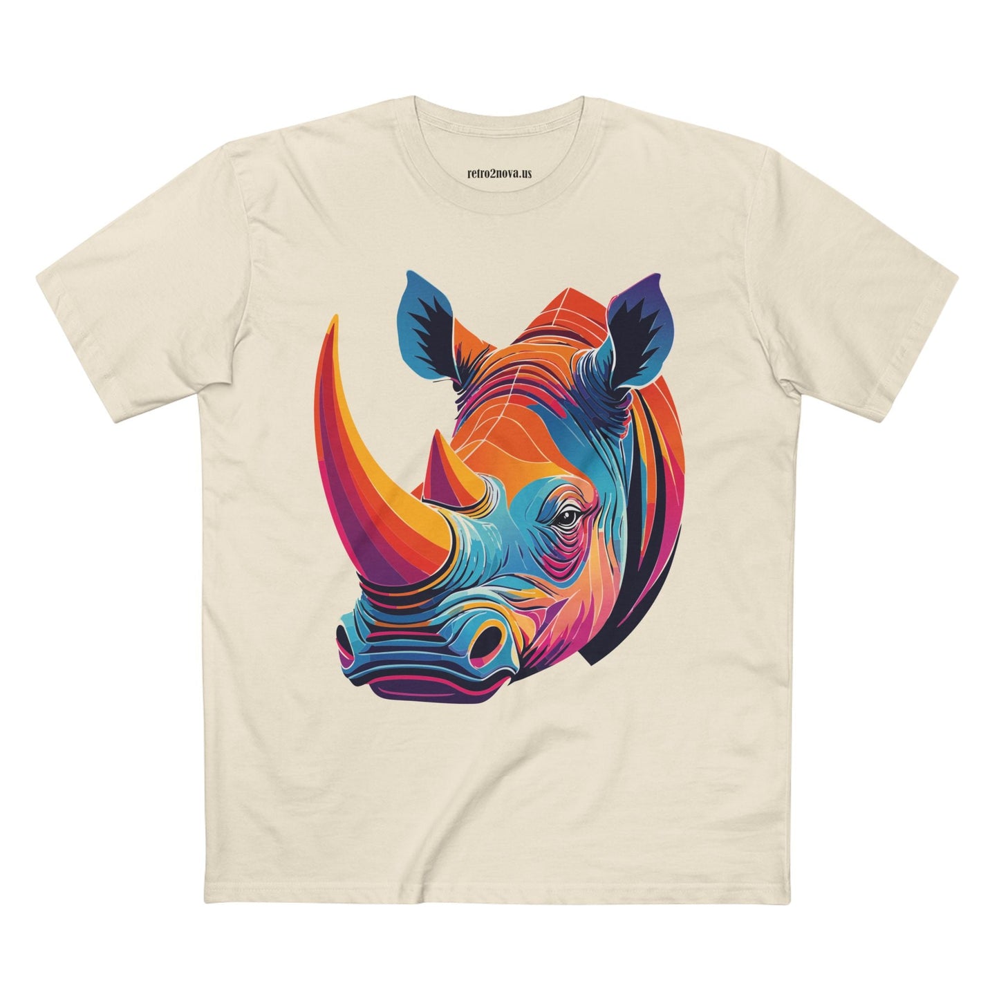Rhino Shirt Unisex Premium Cotton Tee With Original Art Design From Retro2Nova Art Collection For Everyday Comfort