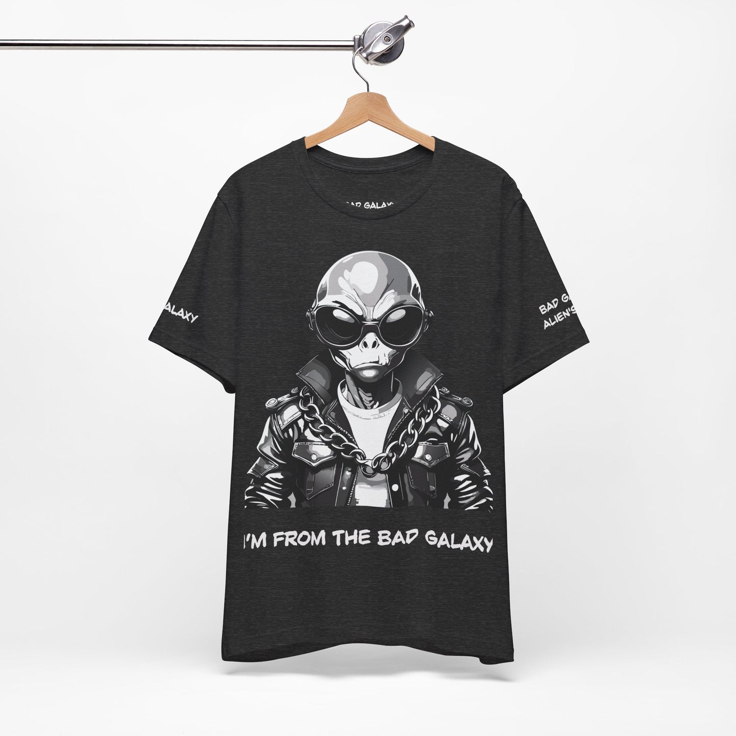 Tee Shirt With Alien From Bad Galaxy 100 Percent Cotton Made To Order Eco Friendly Inks Tee
