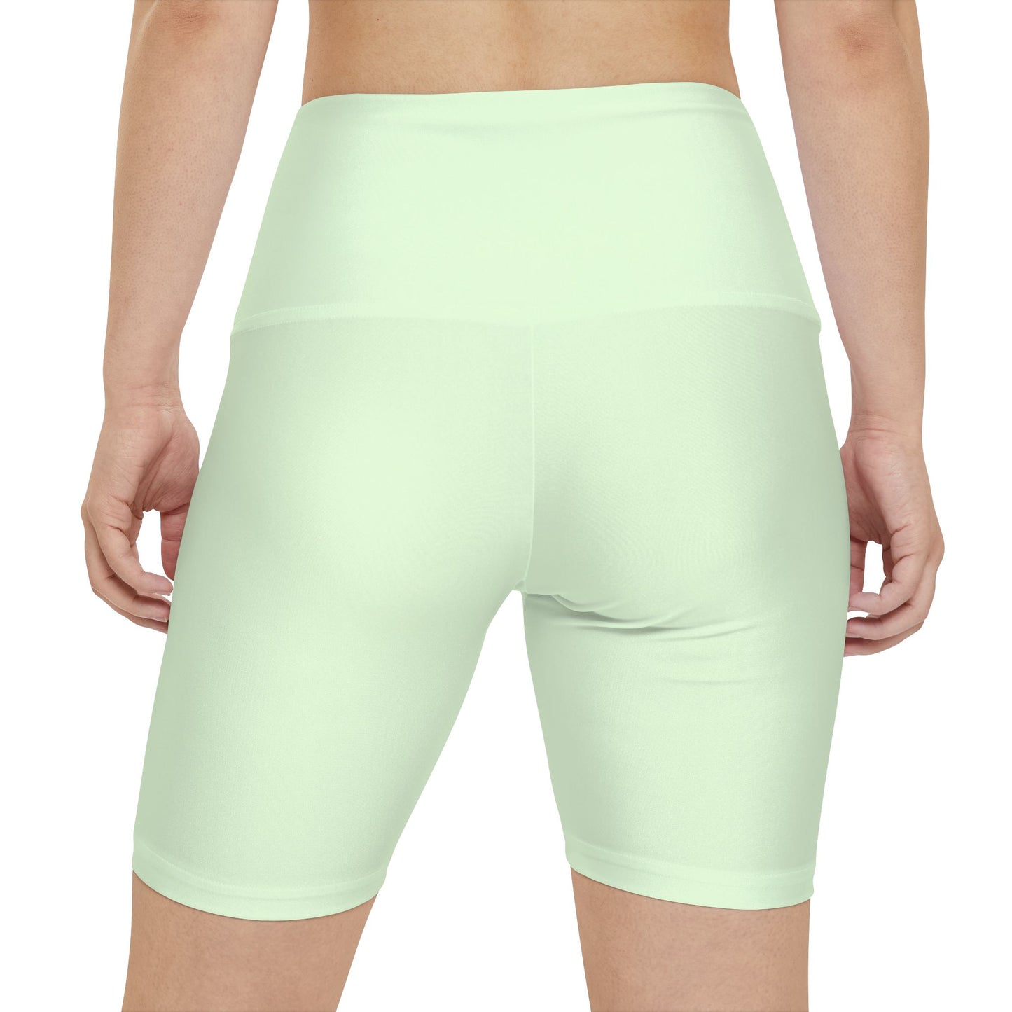 Frosted Mint Workout Shorts — Mint Solid High-Waist Biker Shorts
