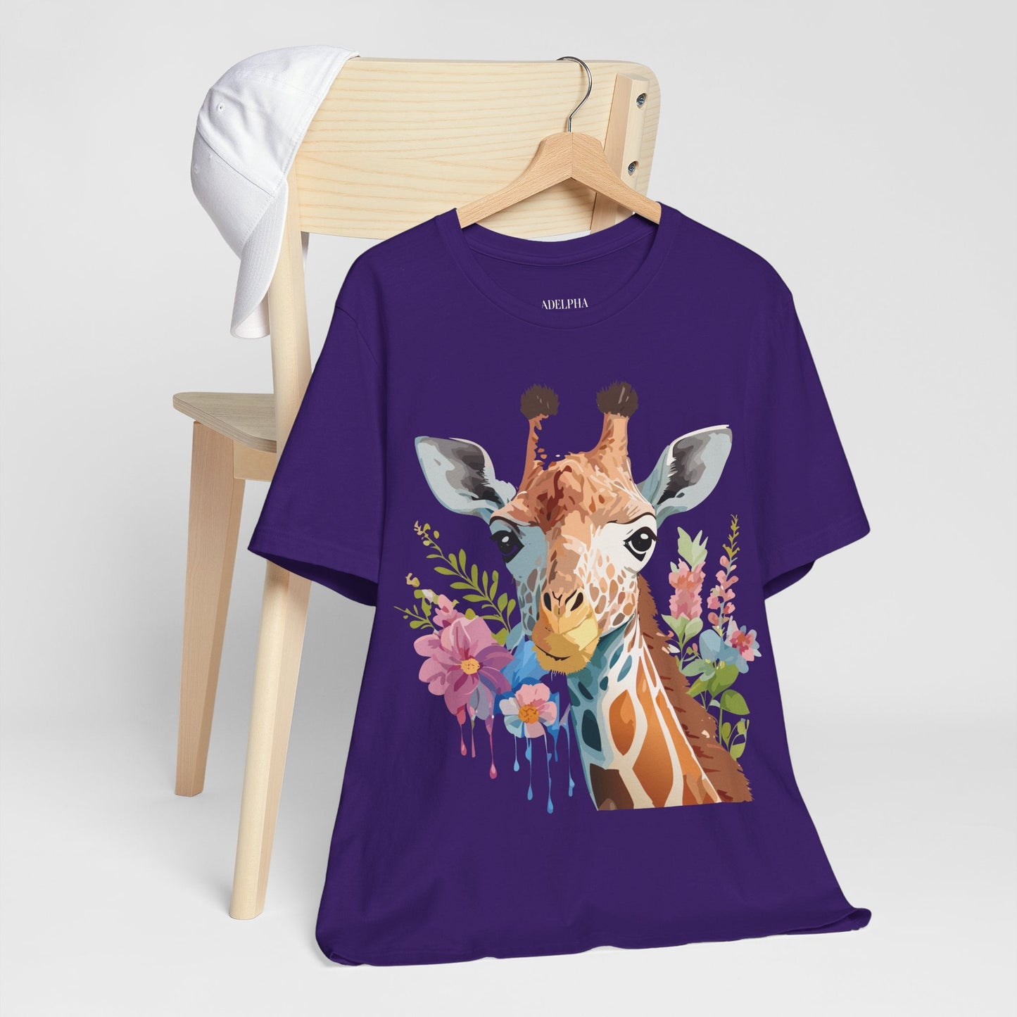 Giraffe Graphic Unisex 100 Cotton Vintage Animal Art T-Shirt 3