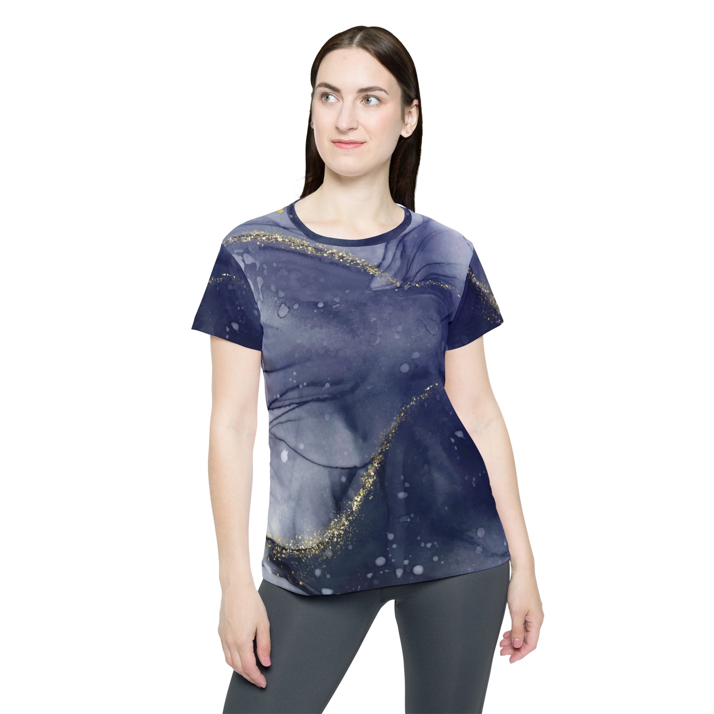 Poly Jersey Tee Shirt with abstract prints