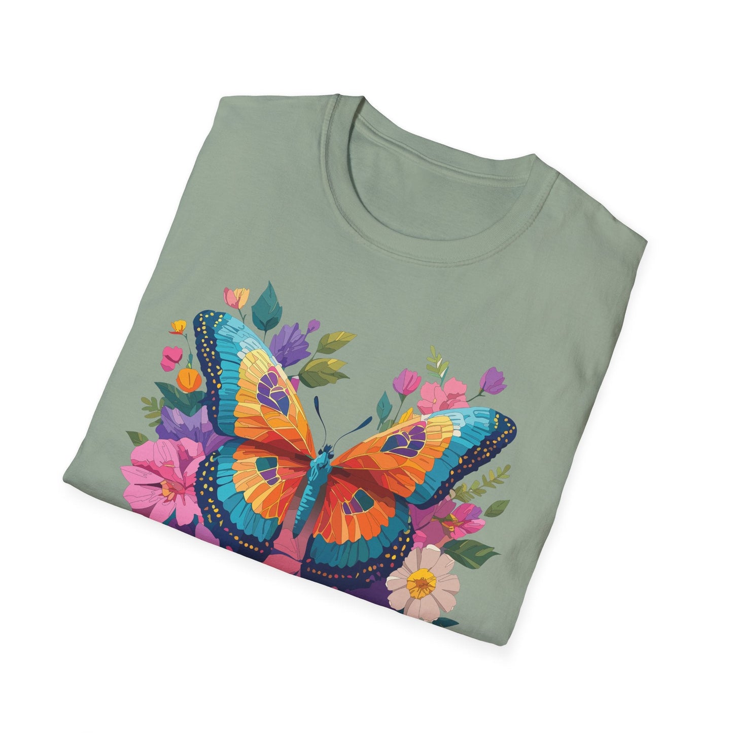 Butterfly Themed Unisex Softstyle T Shirt 100 Cotton Monarch Design Tee Gildan 64000