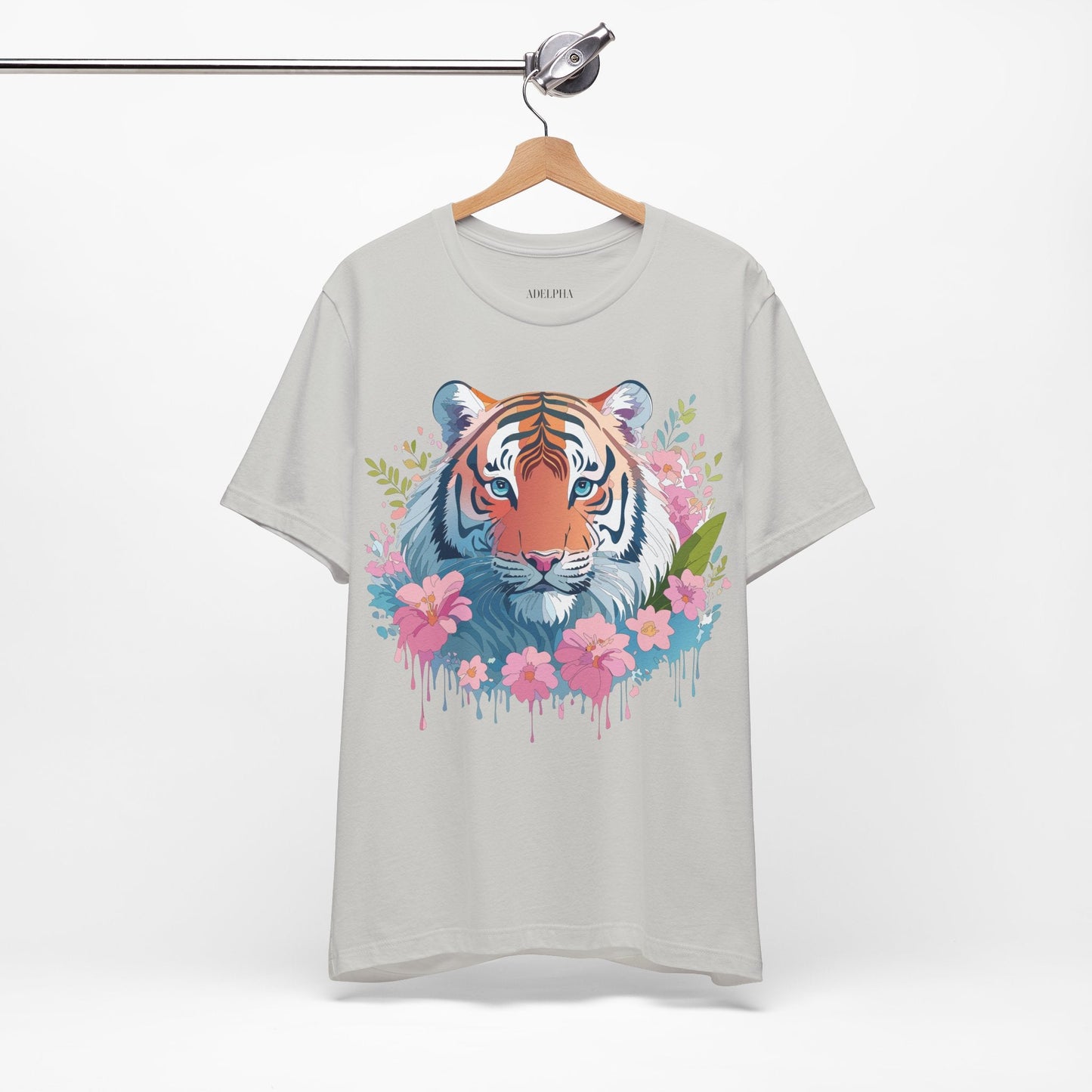 Tiger Graphic Tee Unisex Short Sleeve Jersey From Adelpha Vintage Inspired Artwork
