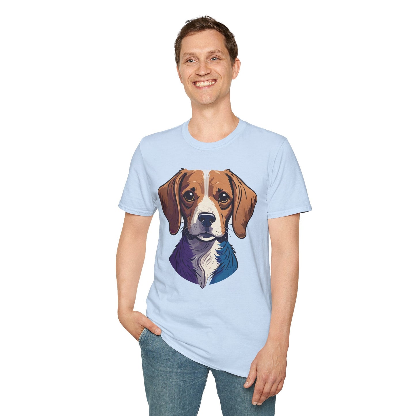 Dog Shirt Unisex Animal Print Tee Softstyle 100 Percent Cotton Gildan 64000