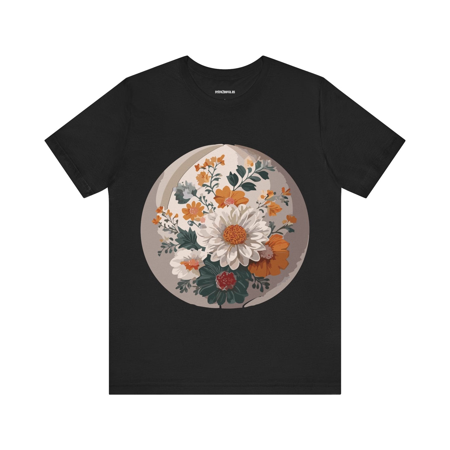 Retro2Nova Floral Shirt Unisex Jersey Short Sleeve Tee From Flowers Collection Free Shipping