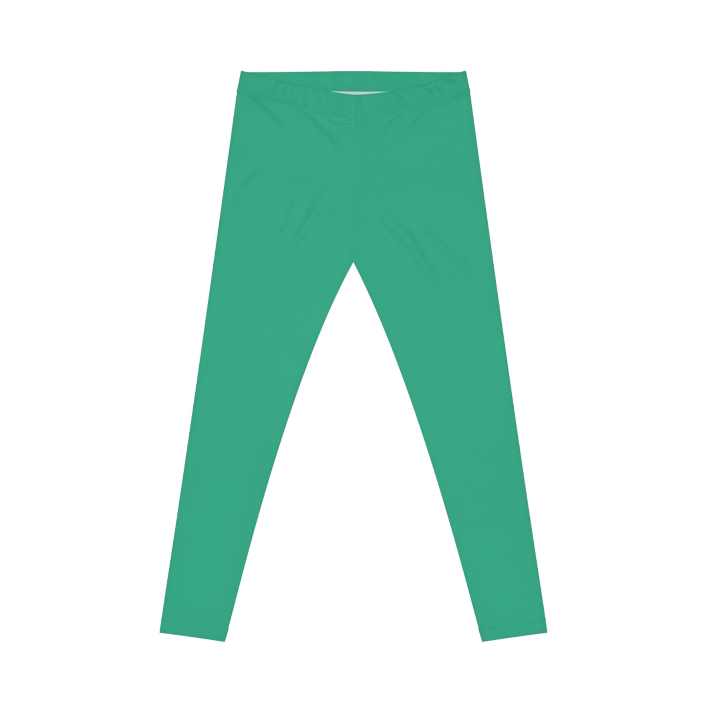 Seaweed Green Color Women's Poly-Span Casual Leggings XS-2XL