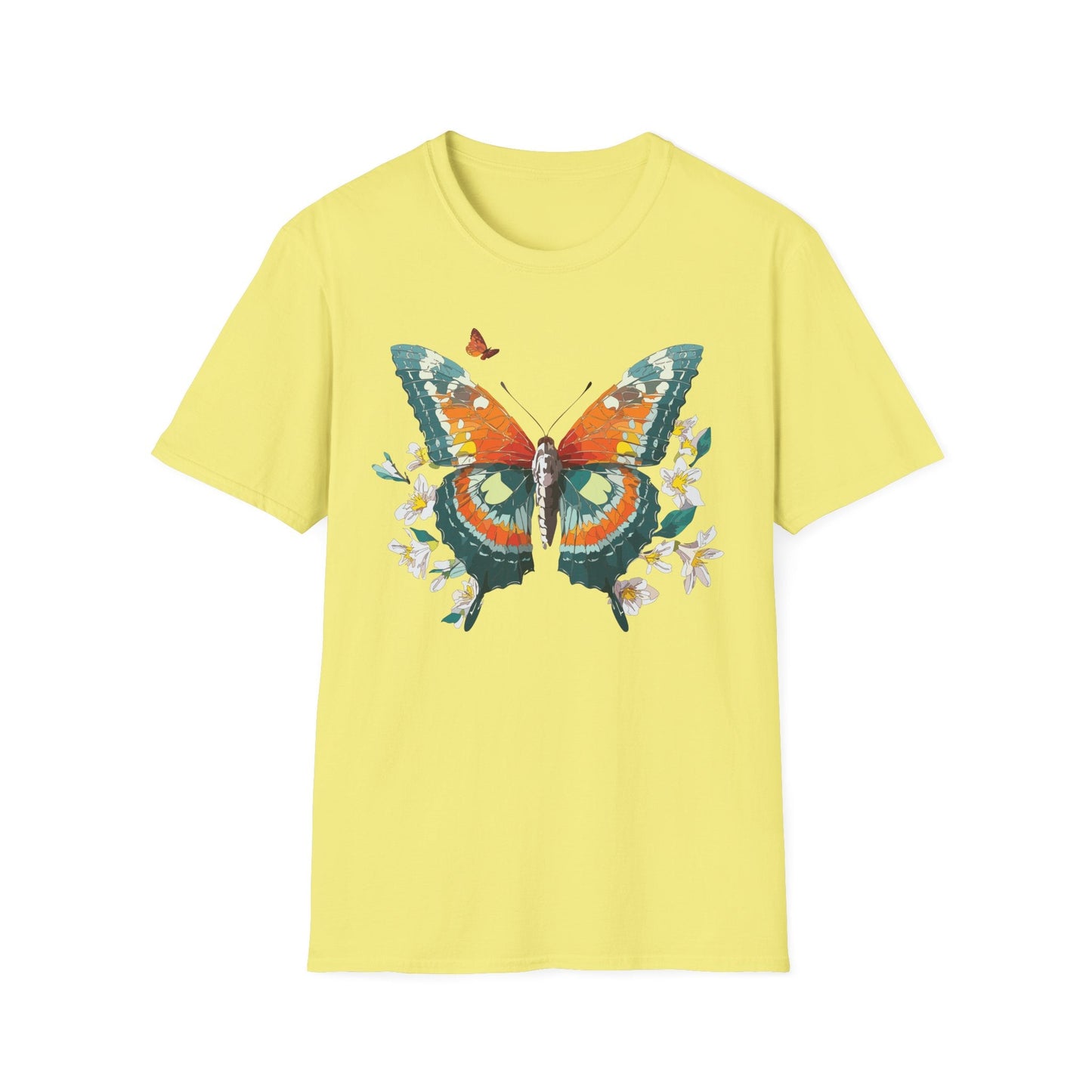 Butterfly T Shirt Unisex Softstyle Gildan 64000 100 Percent Ring Spun Cotton Monarch Tee