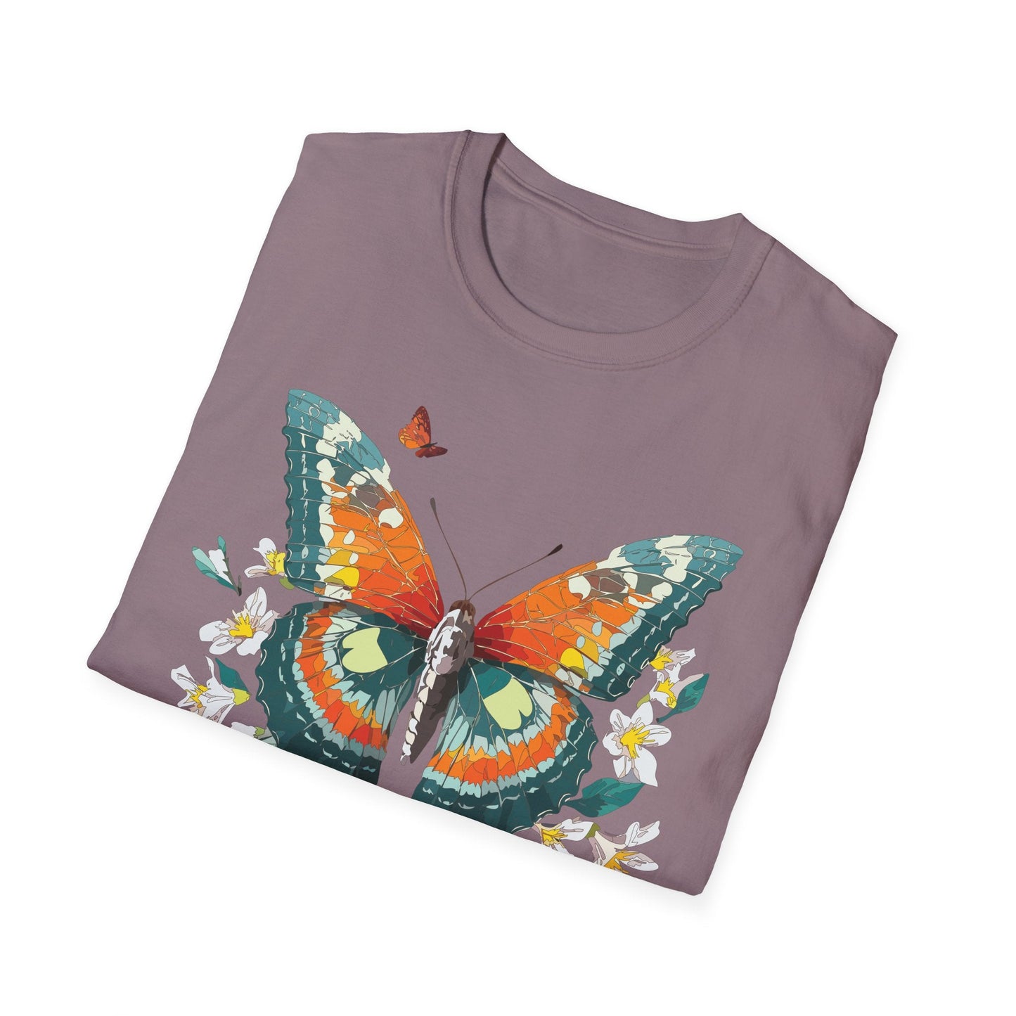 Butterfly T Shirt Unisex Softstyle Gildan 64000 100 Percent Ring Spun Cotton Monarch Tee