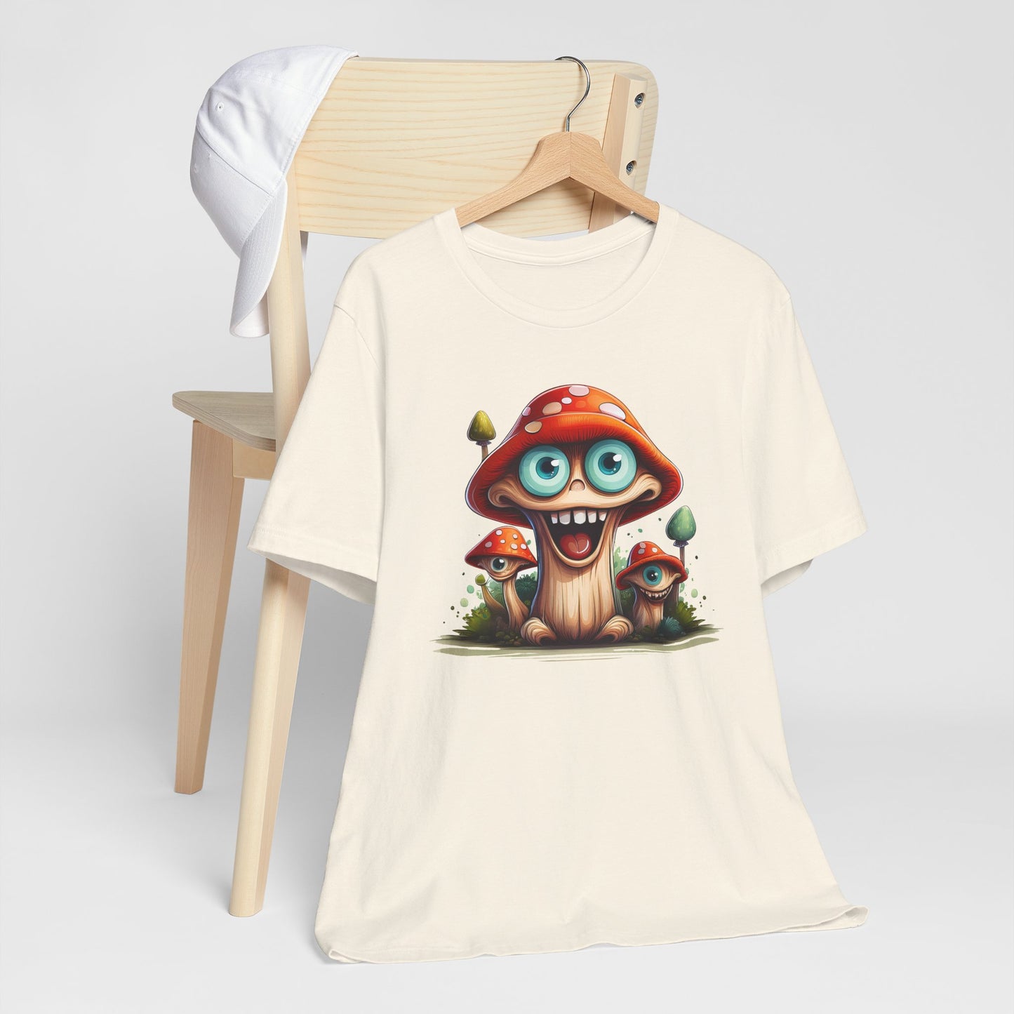 Cute Mushroom Graphic Tee, Fun Cartoon Shirt, Funny Mushroom Shirt, Cute Cartoon Tees, Graphic T-Shirt, Art Design T-Shirt